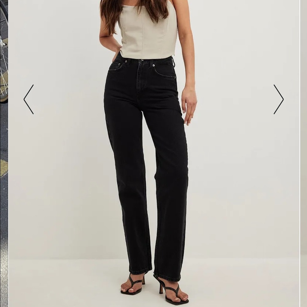NA-KD high waisted black jeans